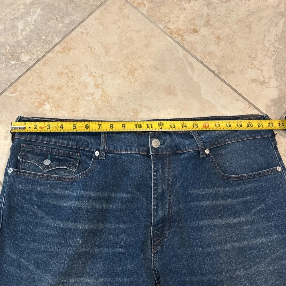 True Religion Rocco Jean Men 44x32 Blue Denim Relaxed Skinny Medium Harvest Wash